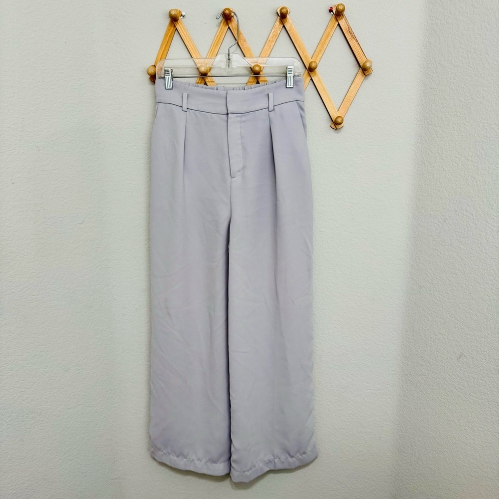 Uniqlo Gray Wide Leg Pleated Trouser Pants Size M
